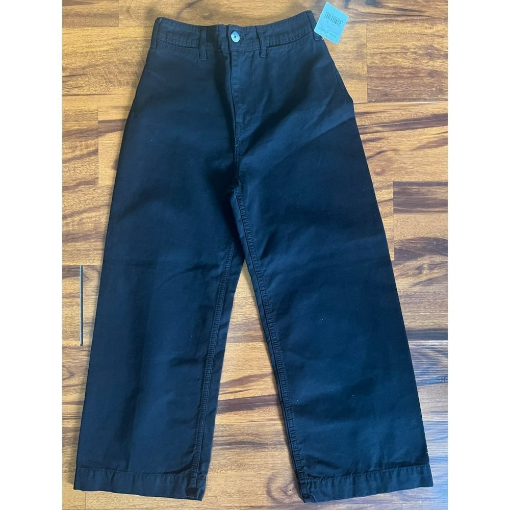 Free People High Waisted Wide Leg Black Jeans Size 25